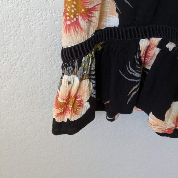 Volcom Black & Tropical Print High Neck Strappy Back Sundress S - Picture 6 of 12